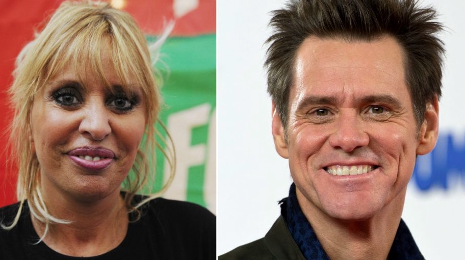Jim Carrey and Alessandra Mussolini Twitter Feud Meme Template
