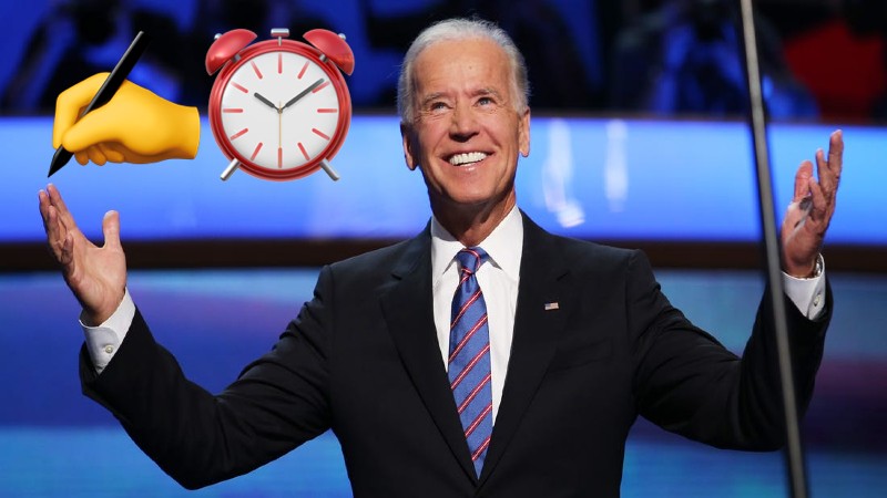 Joe Biden Draw a Clock Emoji Meme Template