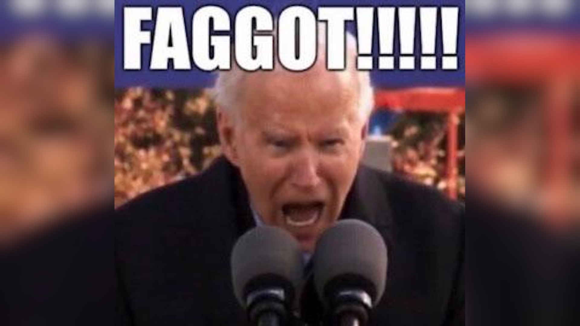 Joe Biden Screaming "Faggot!" Meme Template