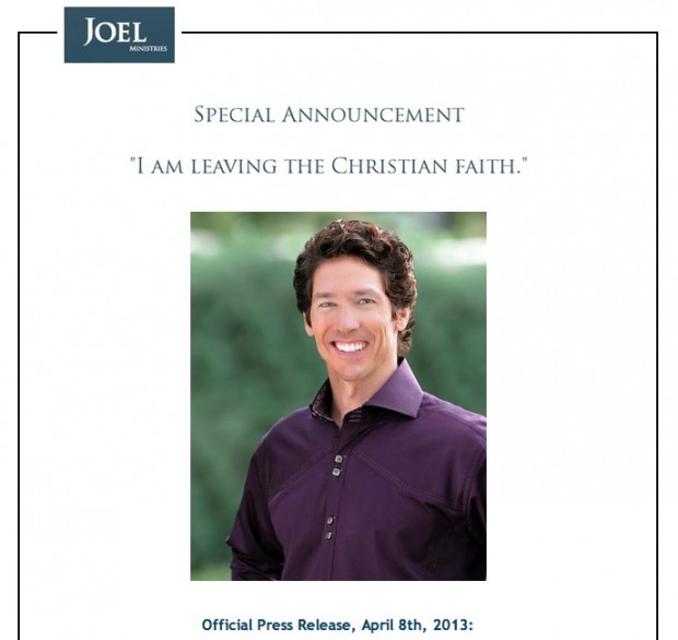 Joel Osteen Resignation Hoax