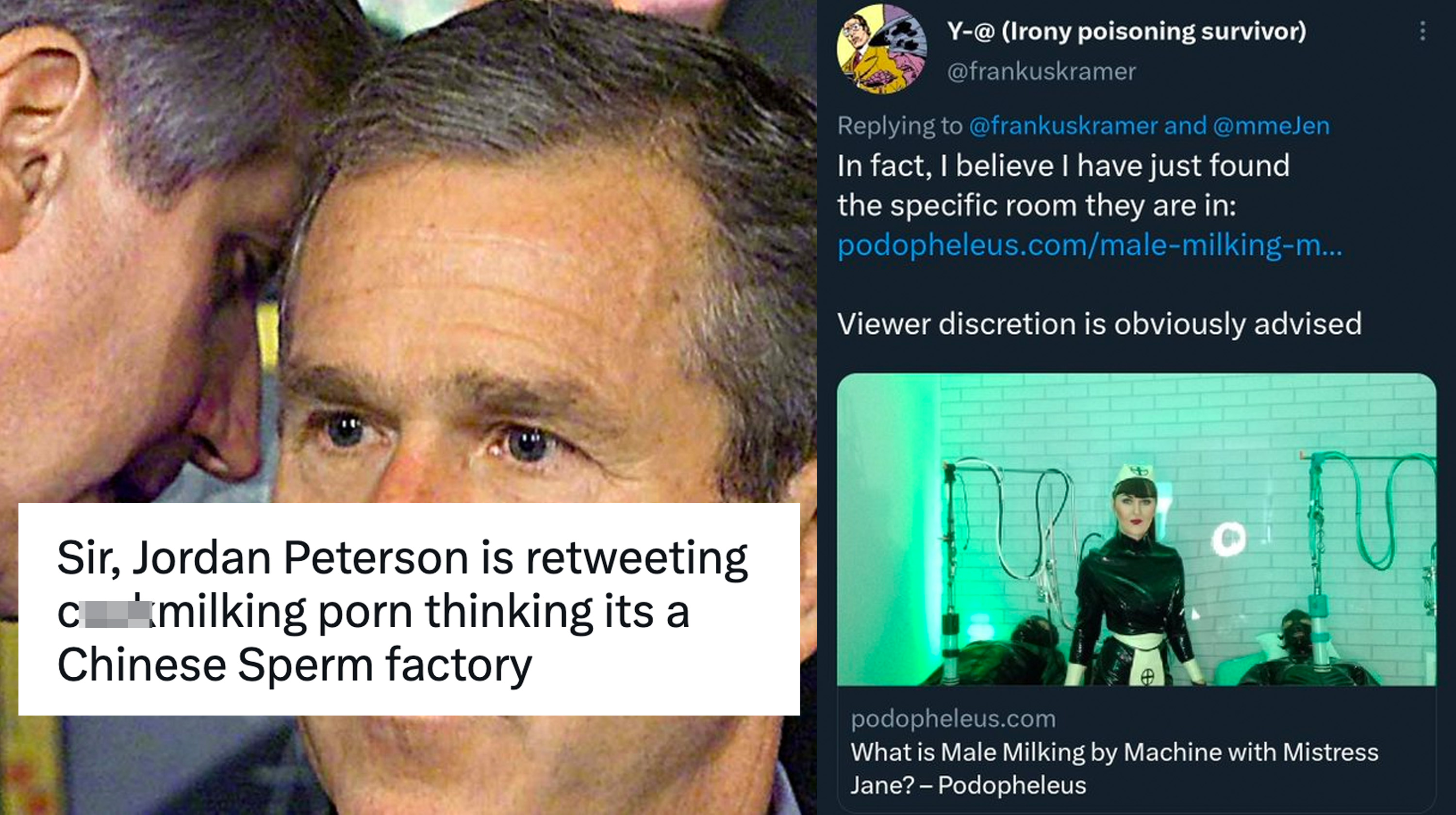 Jordan Peterson's Chinese Sperm Factory Milking Tweet