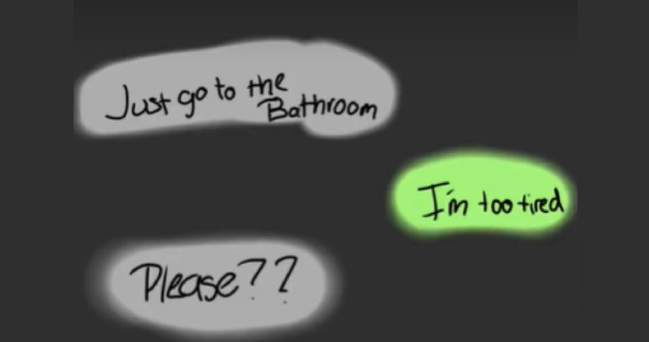 "Just Go to the Bathroom" Text Meme Template