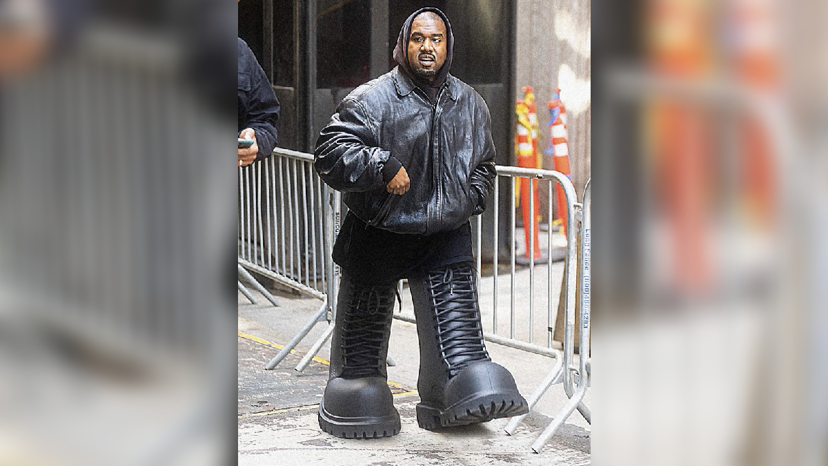 Kanye West's Big Balenciaga Boots Meme Template