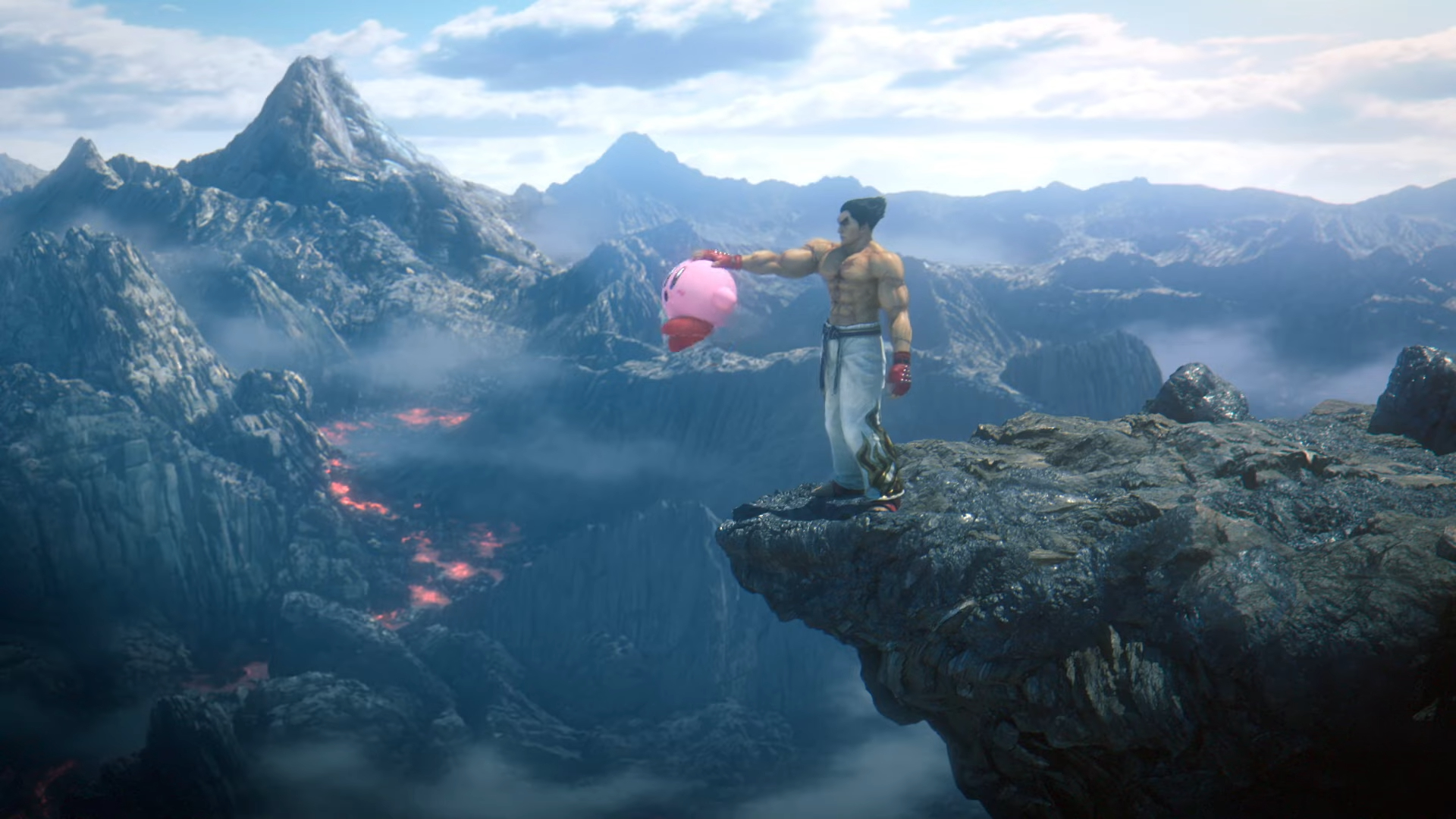 Kazuya Drops Kirby Off a Cliff Meme Template