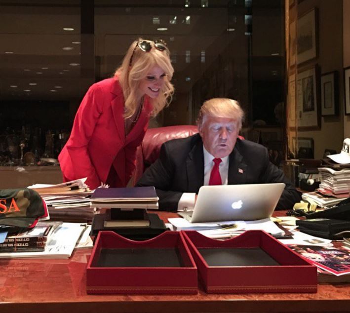 Kellyanne Conway's "Working Hard" Photo