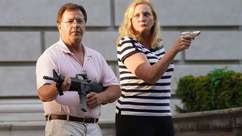 Ken and Karen St. Louis, Missouri Gun Couple Meme Template