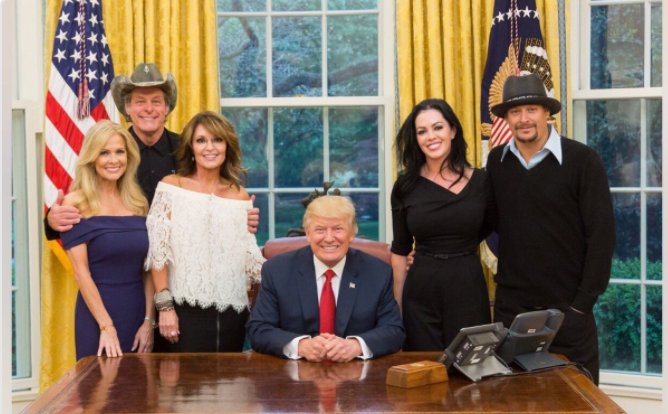 Kid Rock, Ted Nugent, Sarah Palin White House Photo