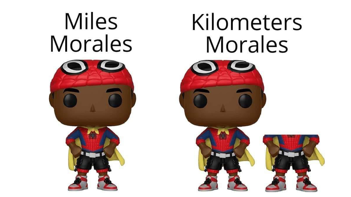 Kilometers Morales / Miles Morales Name Puns Meme Template
