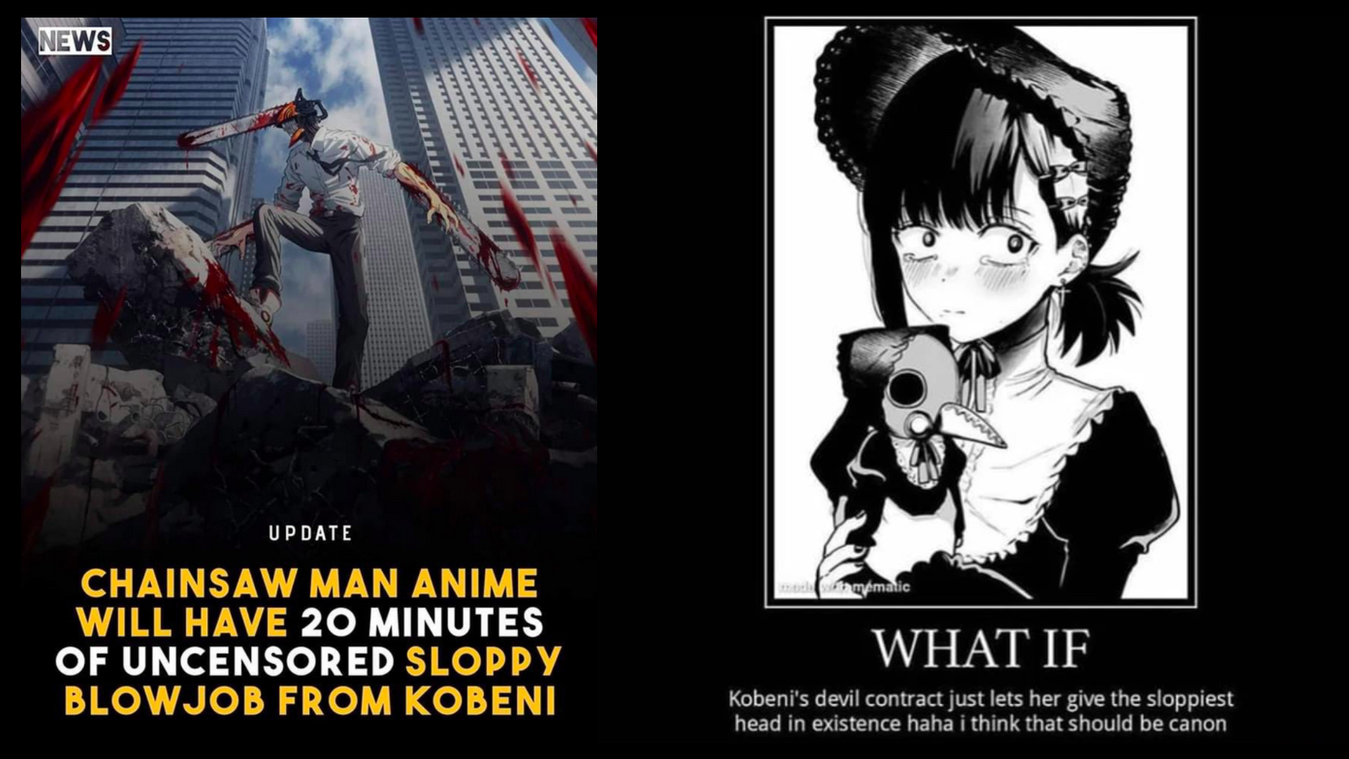 Kobeni's Contract With The Sloppy Blowjob Devil Meme Template