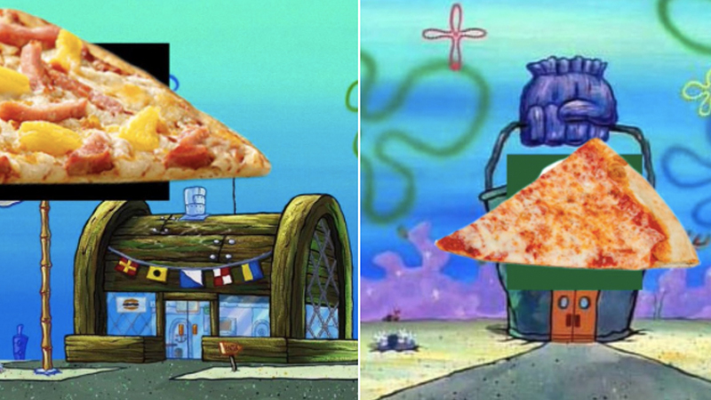 Krusty Krab vs. Chum Bucket Meme Template