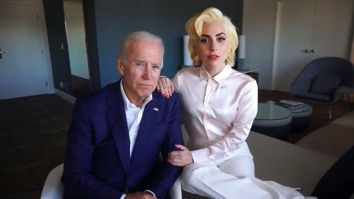 Lady Gaga and Joe Biden Couple Picture Meme Template