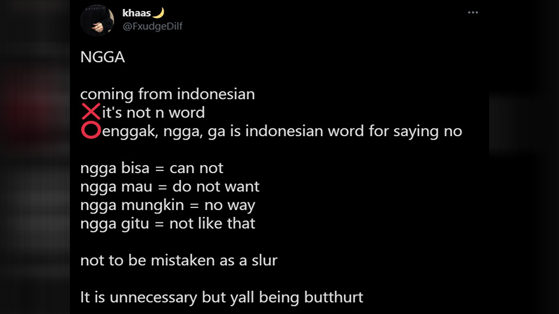 Language Miscomprehension of "Ngga"