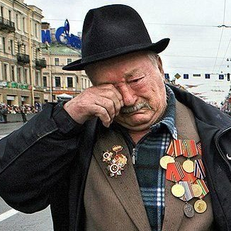 Last Veteran of WWII Battle Group Marching Alone in Victory Day Parade Meme Template