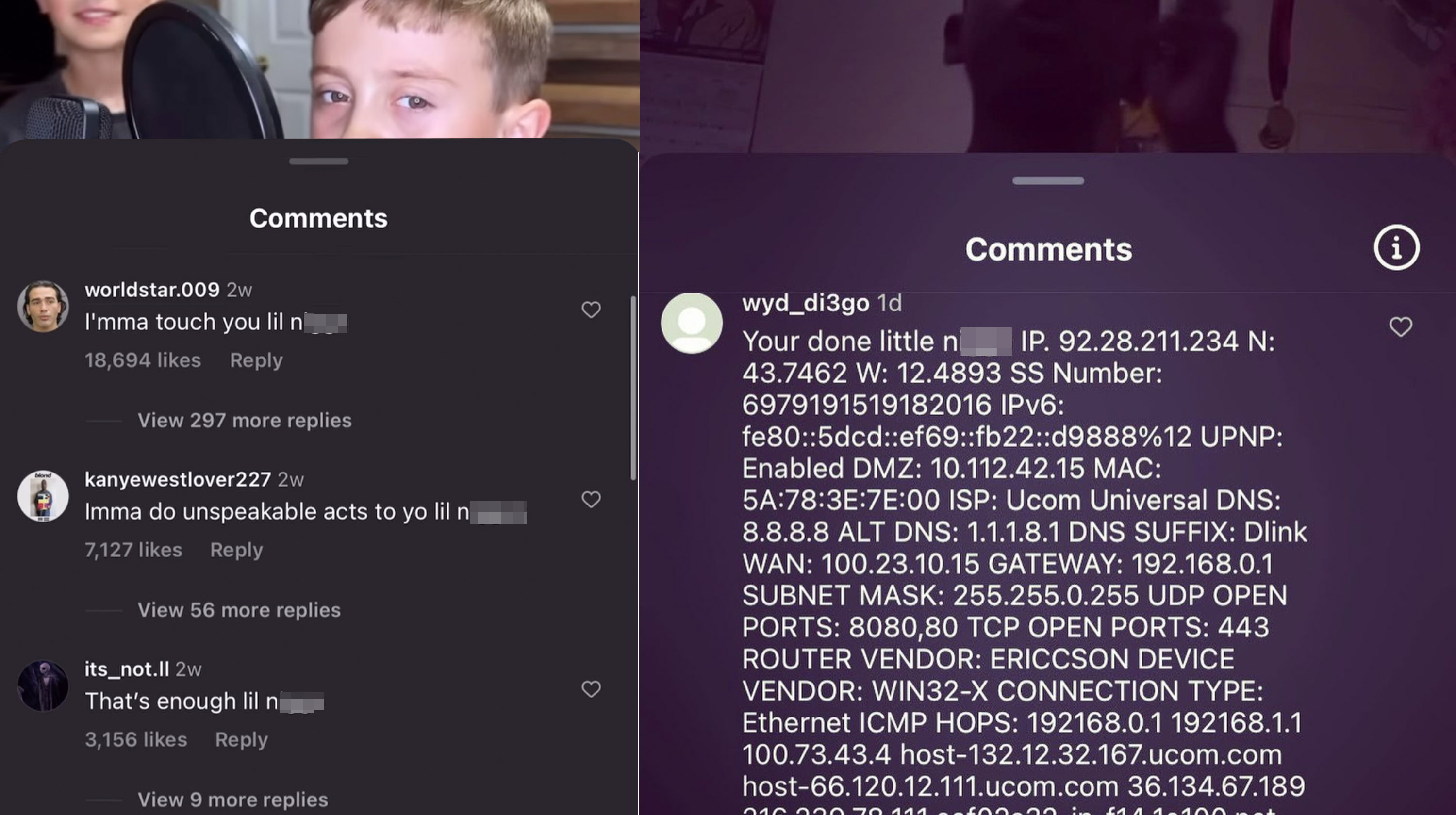 "Lil Nigga" Instagram Reels Comments