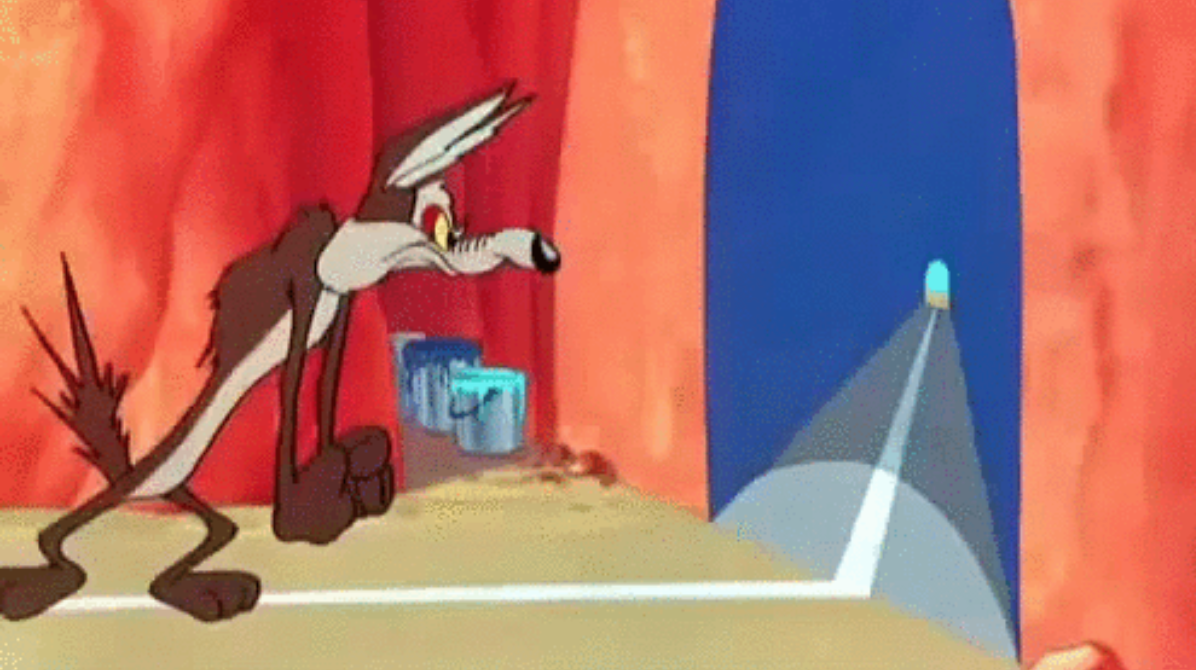 Looney Toons Painted Tunnel On A Wall Gag Meme Template