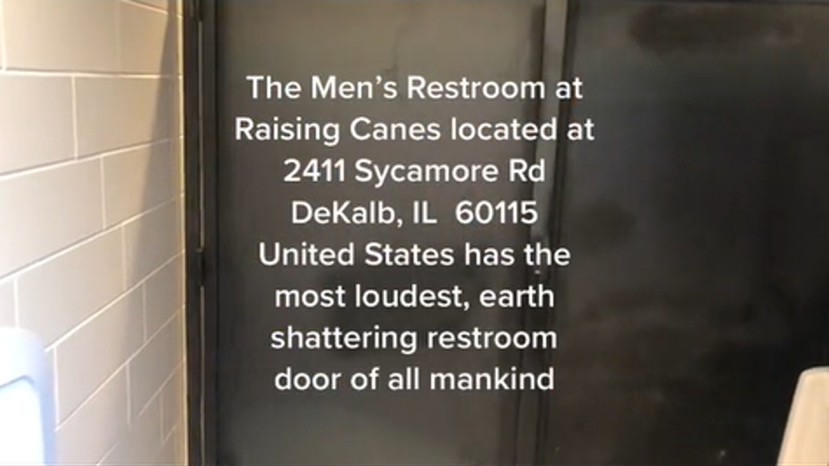Loudest Bathroom Door on Earth at Raising Cane's in Dekalb, Illinois