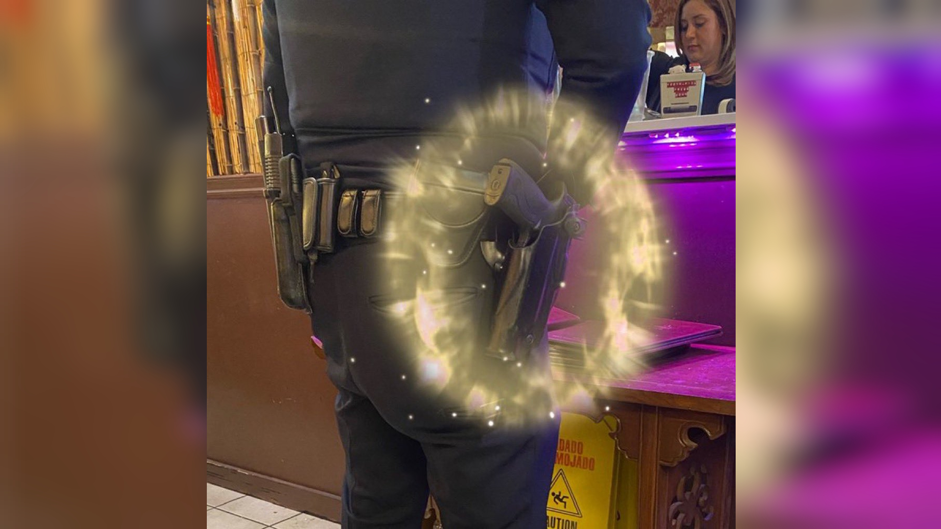 Lunging for the Officer's Gun