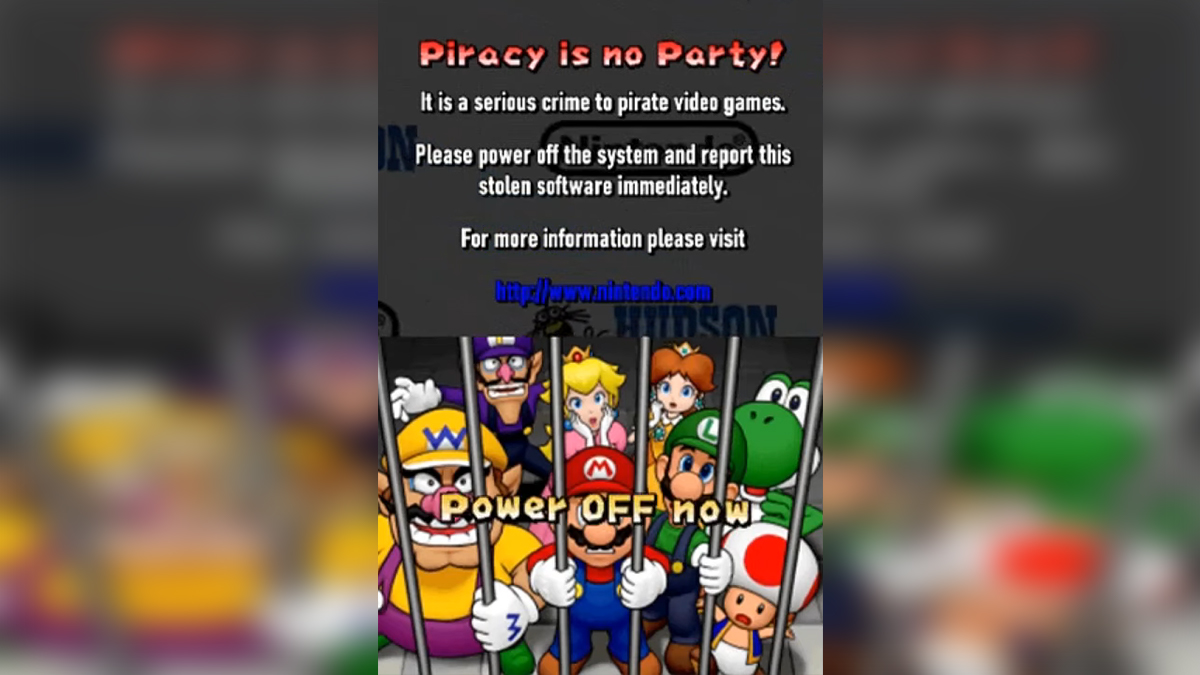 Mario Party DS Anti-Piracy Screen
