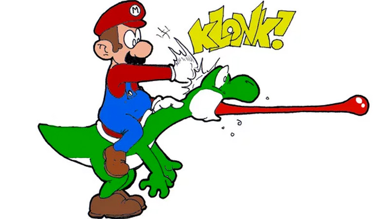 Mario Punching Yoshi