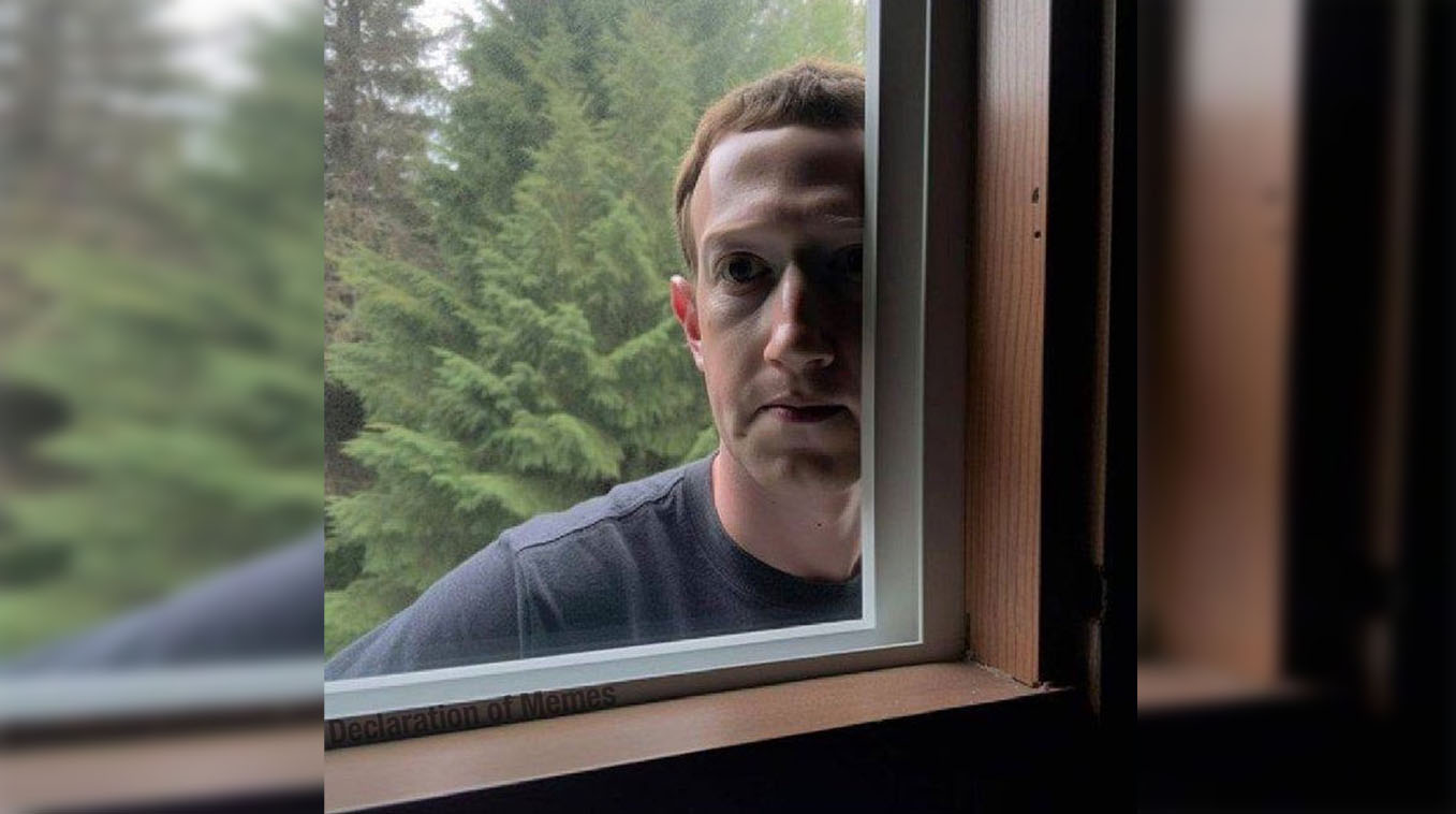 Mark Zuckerberg Staring Through Window Meme Template