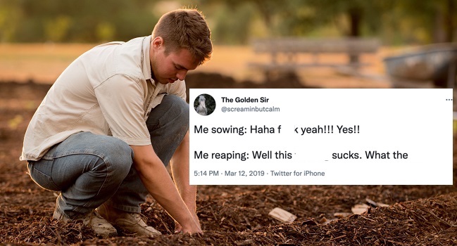 Me Sowing / Me Reaping Meme Template