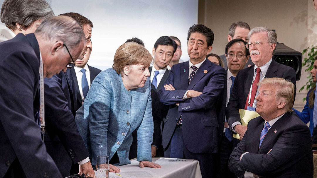 Merkel and Trump G7 Summit Photograph