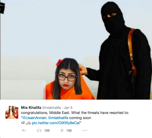 Mia Khalifa Death Threats Meme Template