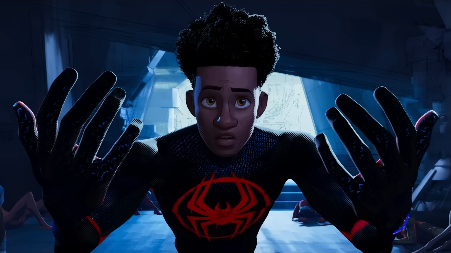 Miles Morales Running From Miguel O'Hara Meme Template