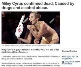 Miley Cyrus Death Hoaxes Meme Template