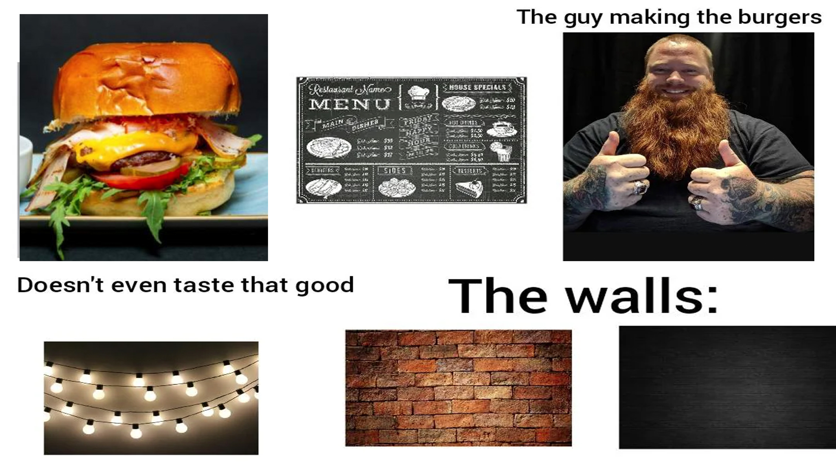 Millennial Burger Place Meme Template