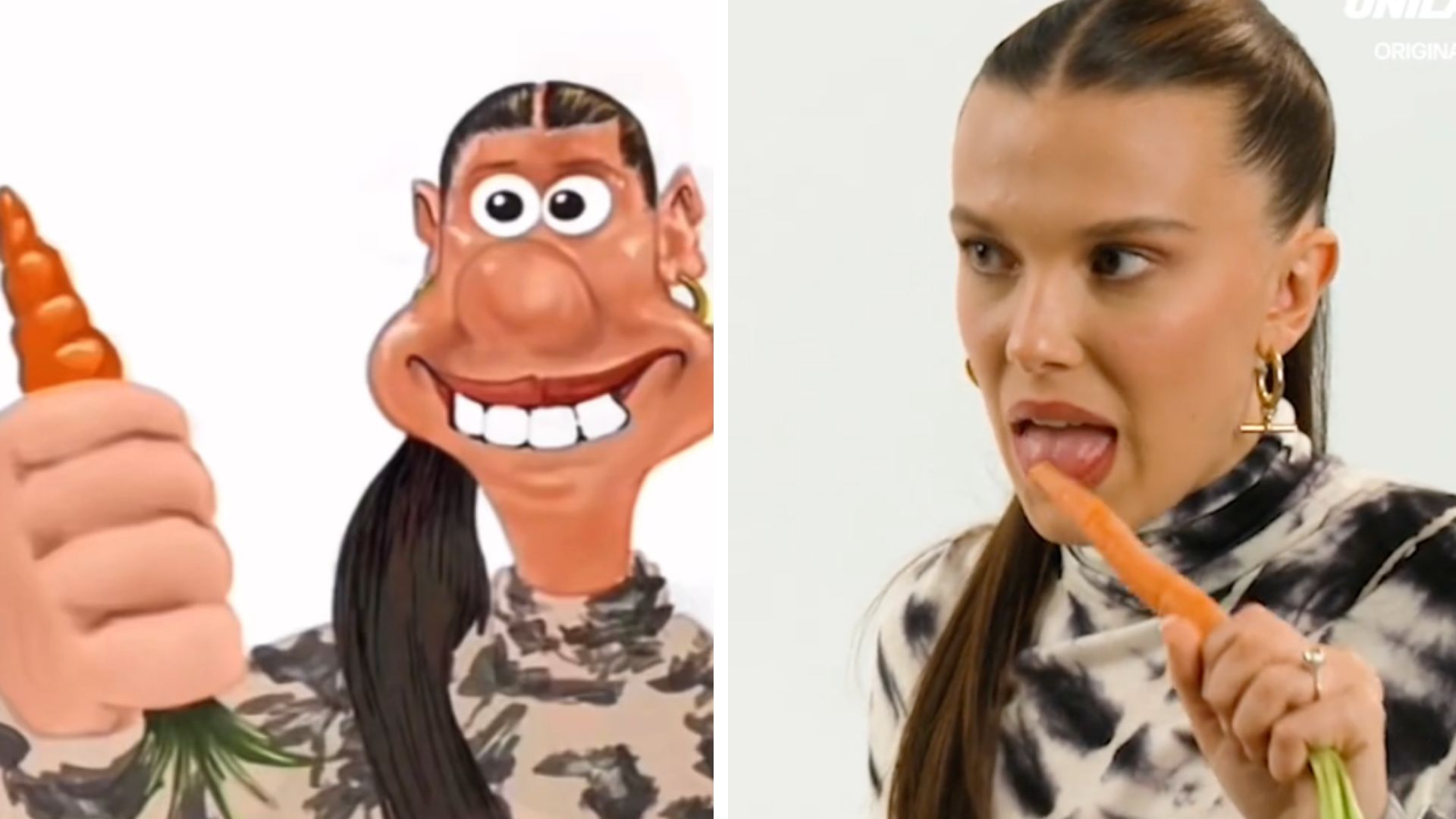 Millie Bobby Brown Eating Carrots (Wallace And Gromit Edit) Meme Template