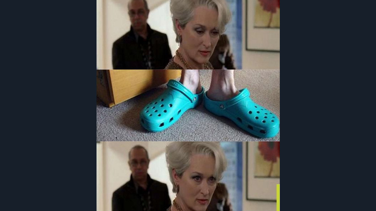 Miranda Priestly Looking At Your Shoes Meme Template