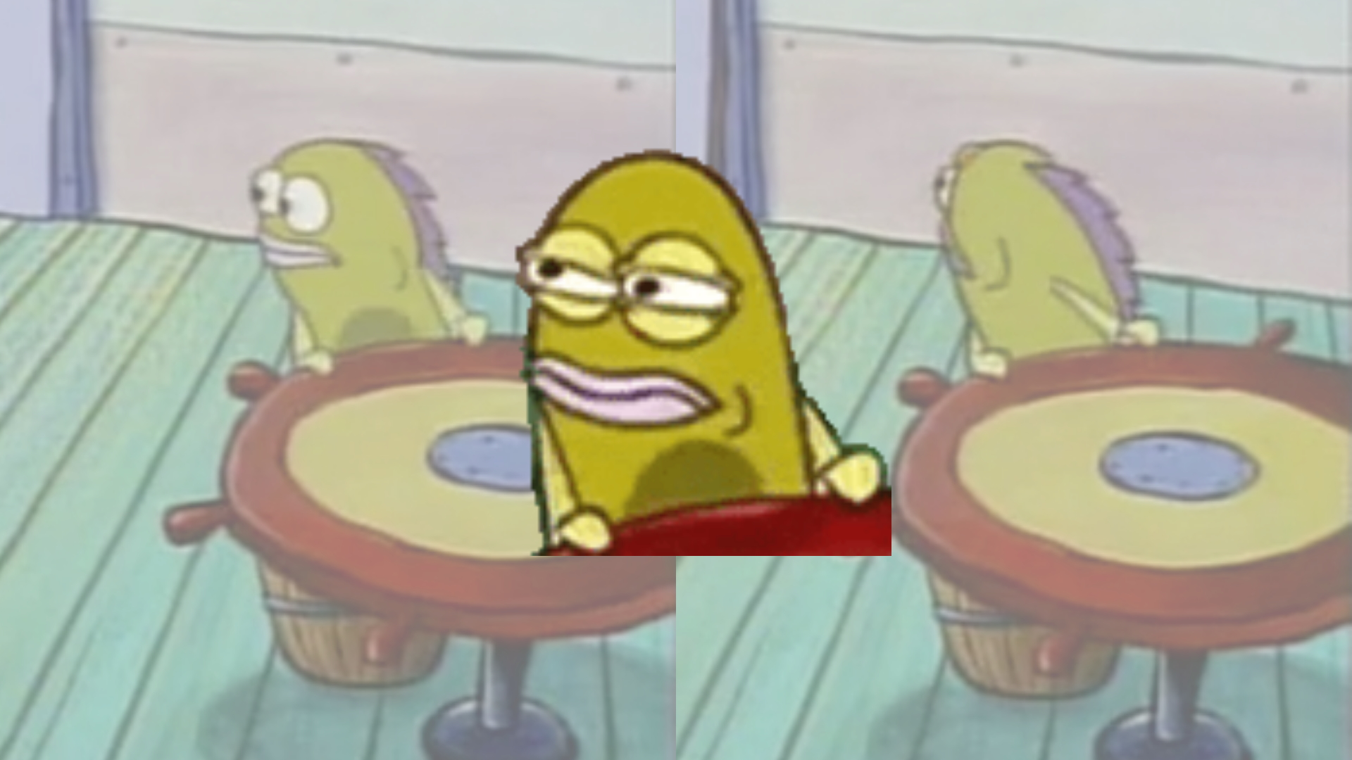 ModCheck / SpongeBob Fish Turns Around Meme Template
