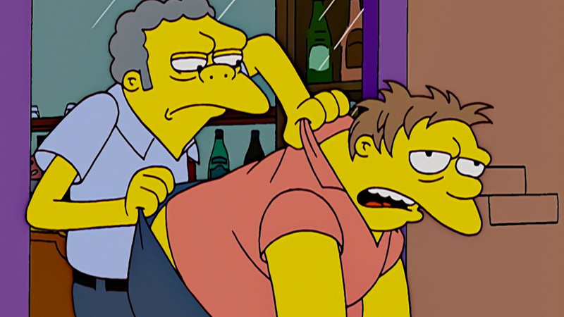 Moe Tossing Barney Out Meme Template