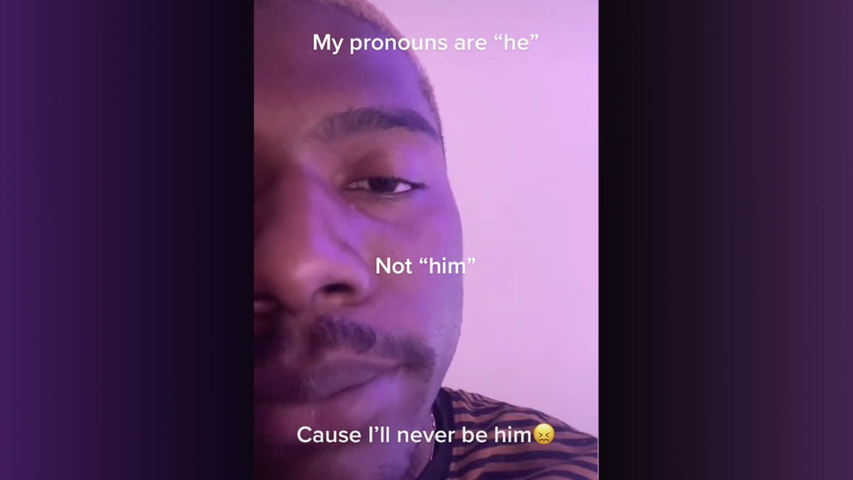 My Pronouns Are "He," Not "Him," Cause I'll Never Be "Him" Meme Template