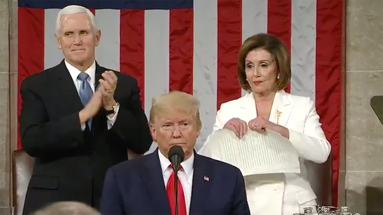 Nancy Pelosi Ripping Paper
