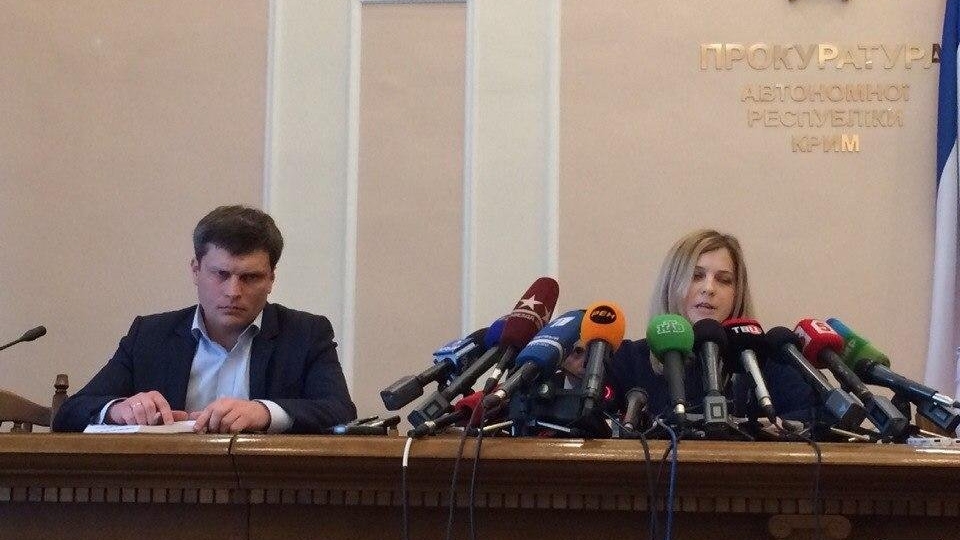 Natalia Poklonskaya Behind Microphones Meme Template