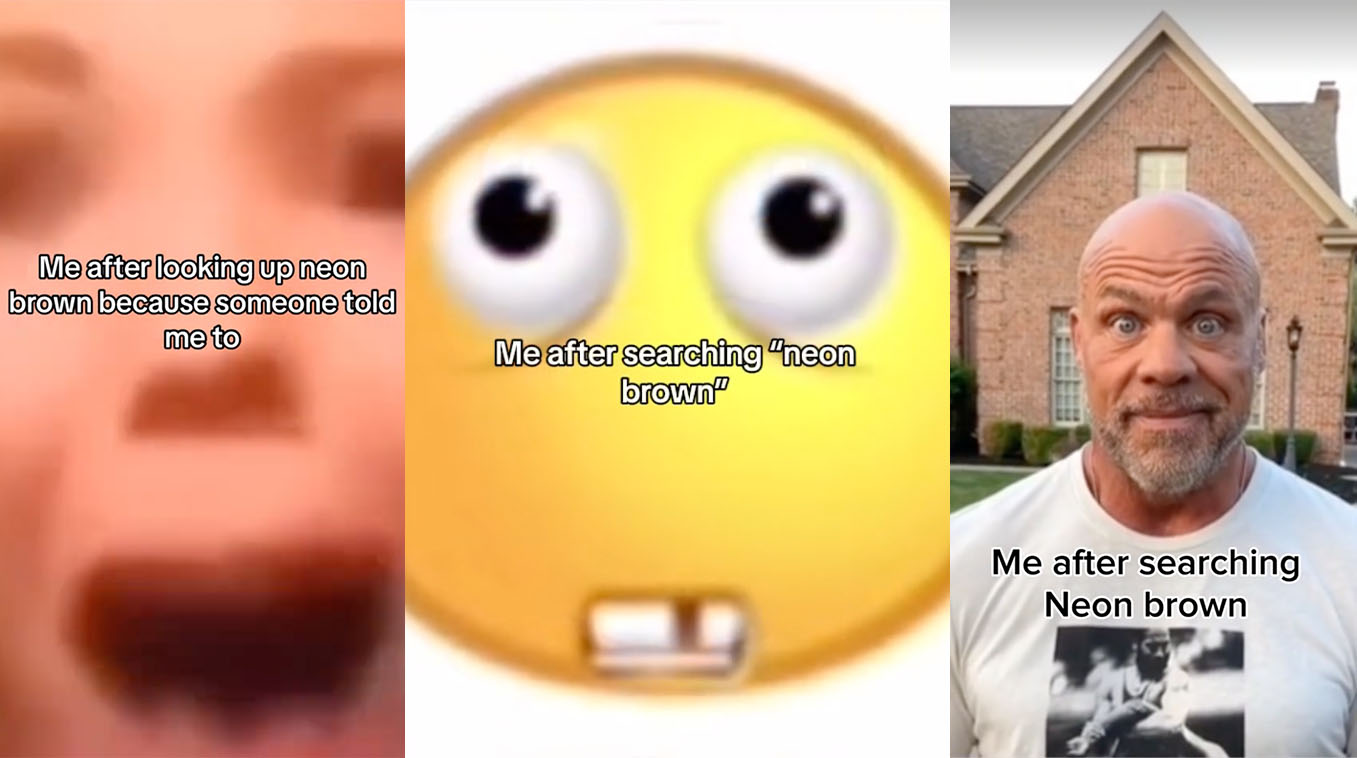 Neon Brown TikTok Meme Template