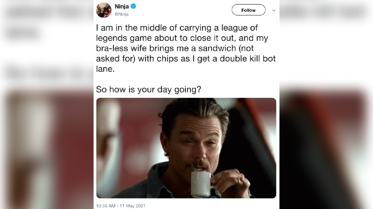 Ninja's "Braless Wife" Tweet