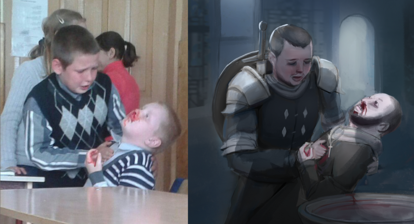 Nosebleed Kid Meme Template