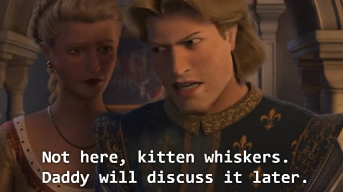 Not Here, Kitten Whiskers, Daddy Will Discuss It Later Meme Template