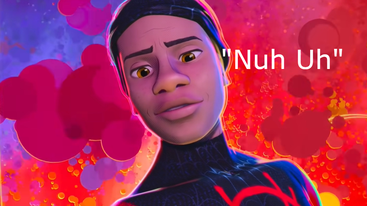 Nuh Uh Spiderman Meme / Miles Morales Drops Peter Parker Meme Template