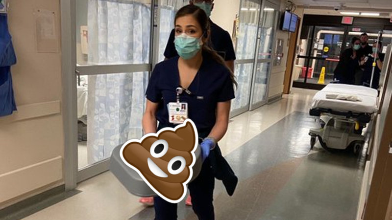 Nurse Carrying Poop Meme Template