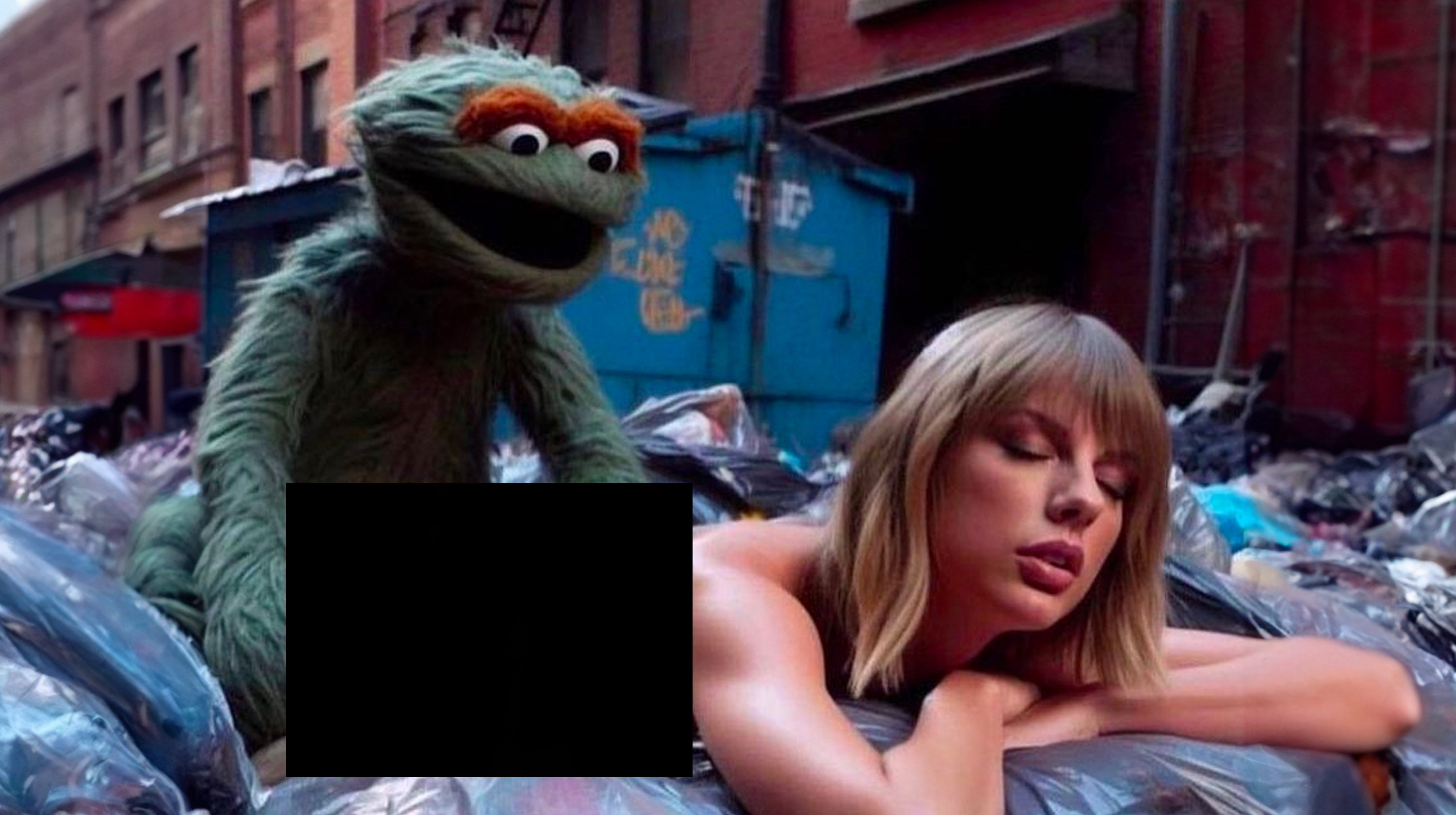 Oscar the Grouch Taylor Swift AI Image