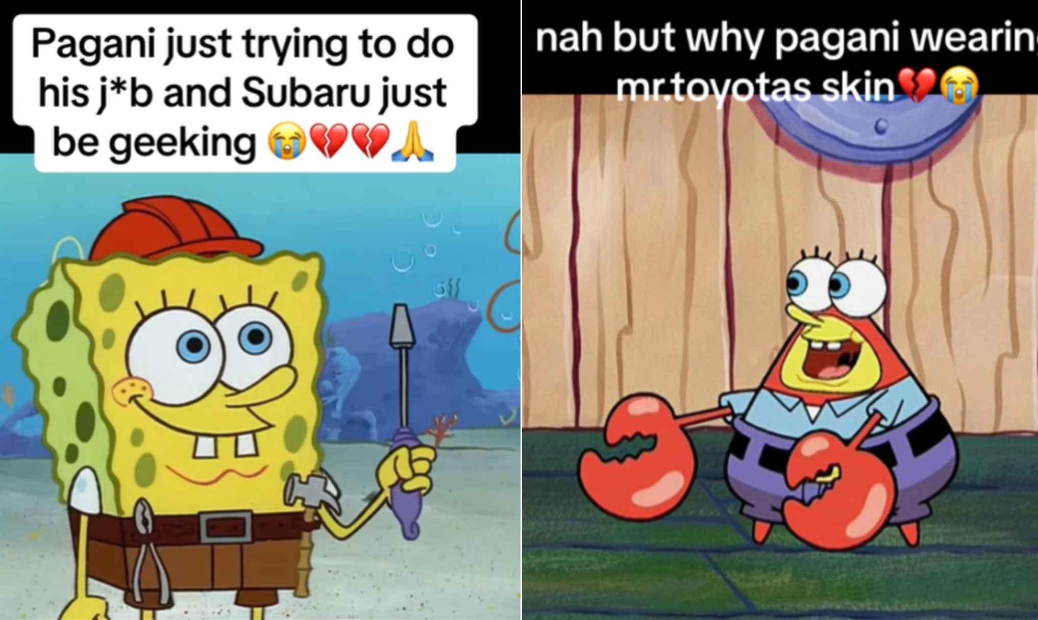 Pagani and Subaru Meme Template