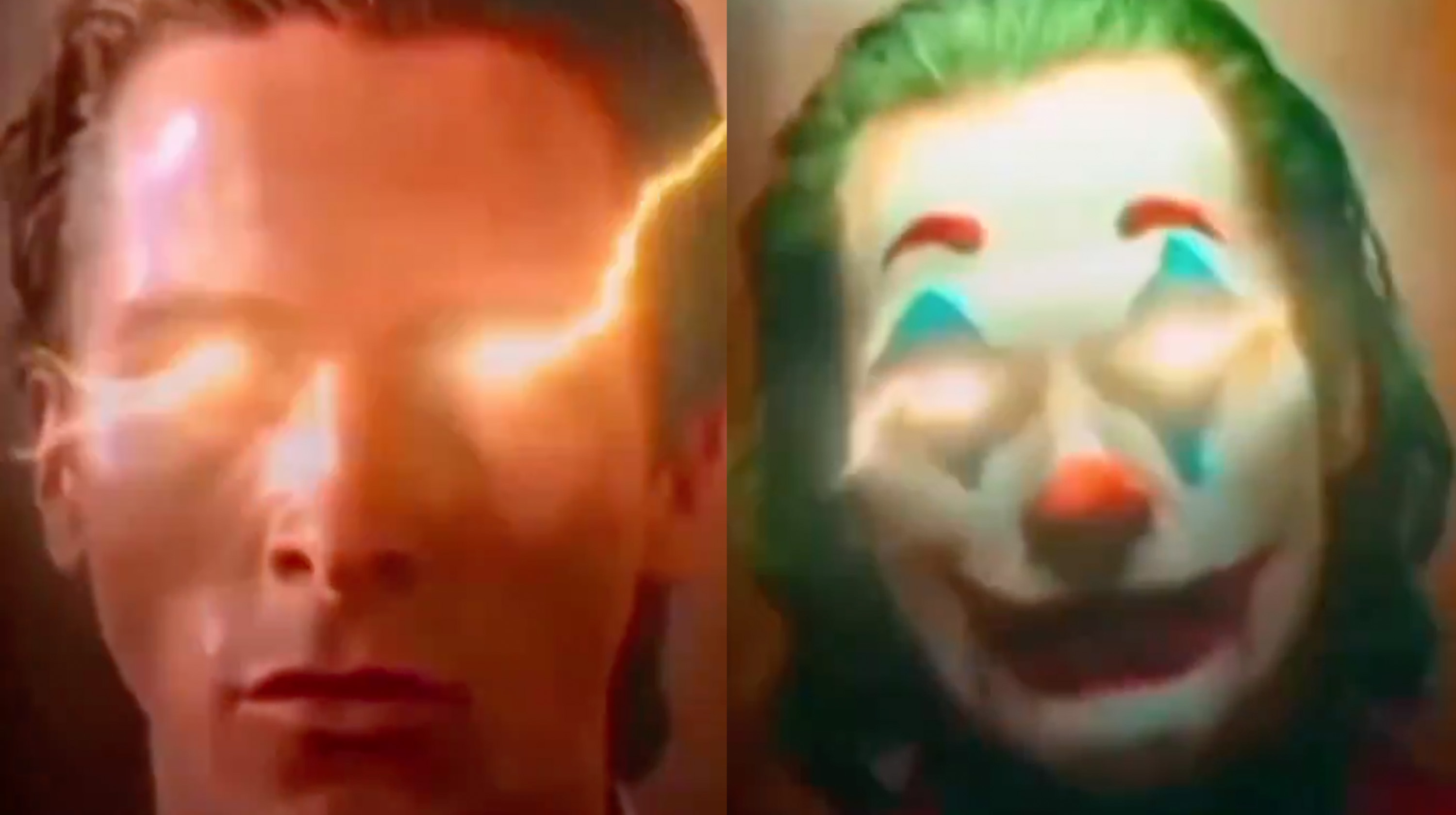 Patrick Bateman and Joker Lightning Eyes Meme Template