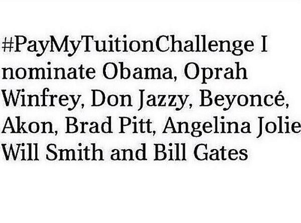 #PayMyTuitionChallenge
