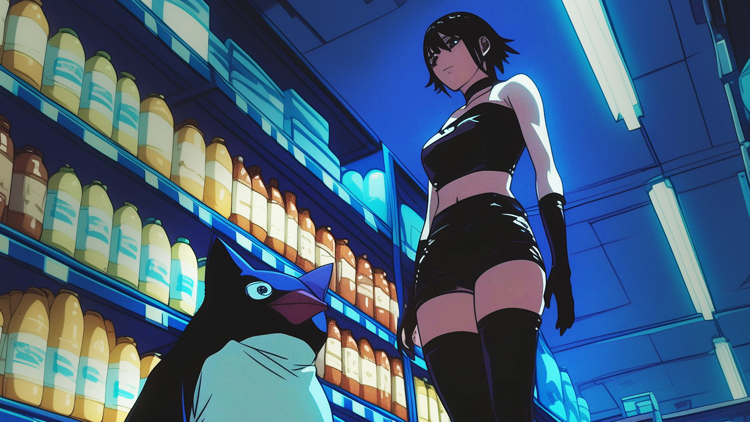 Penguin and Goth Girl