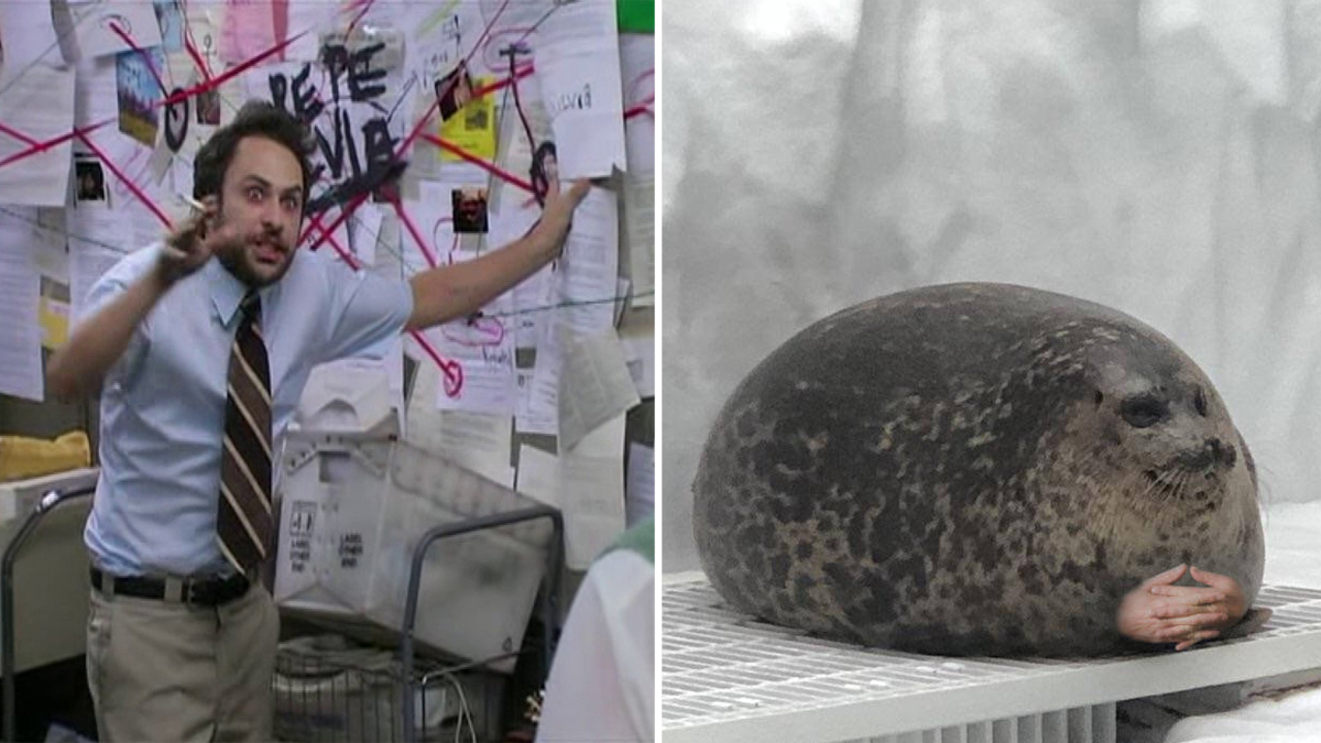 Pepe Silvia Charlie Explaining to a Seal