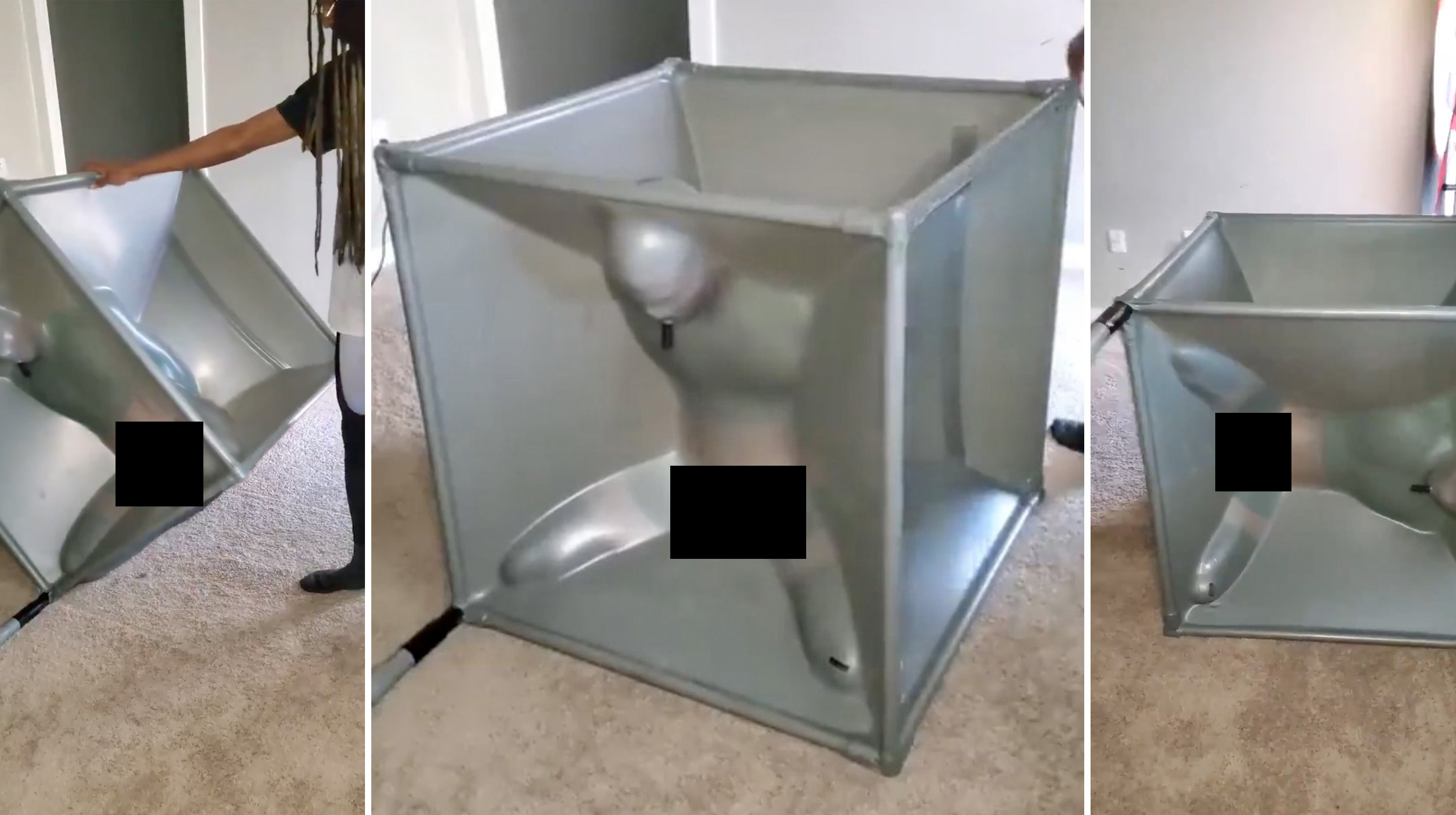 Person in Latex Sex Cube Meme Template